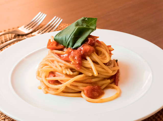 Espaguetis amatriciana - Federación Italiana de Cocineros de España